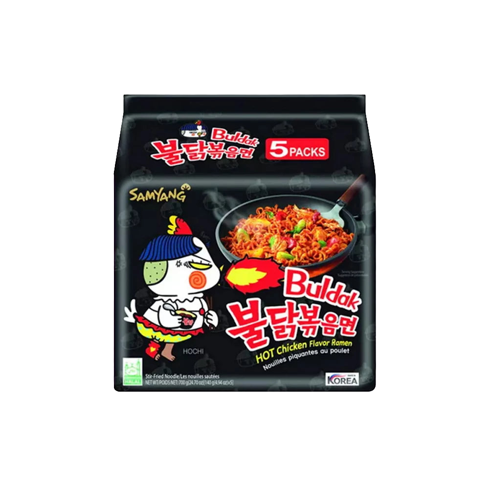 5 db Samyang Buldak Csípős Csirke Ízesítésű Tészta 140g