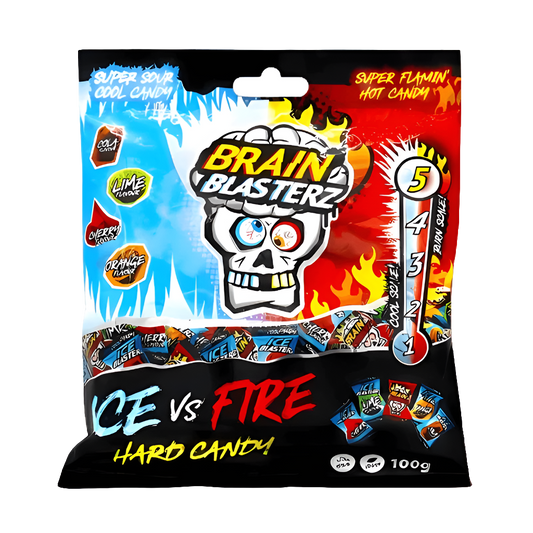 BrainBlasterz Ice vs Fire mentolos és csípős cukorka 100g