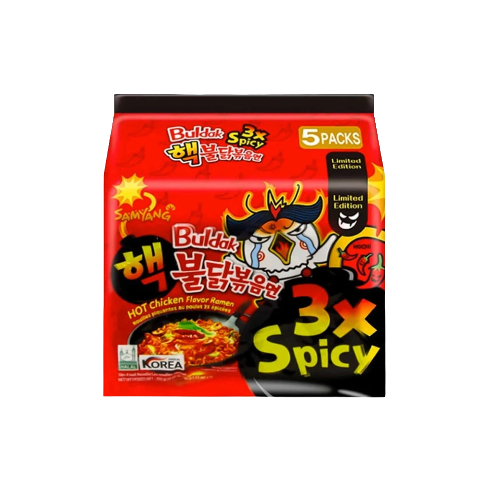 5 db Samyang Buldak 3x Csípős Csirke Ízesítésű Tészta, 140g