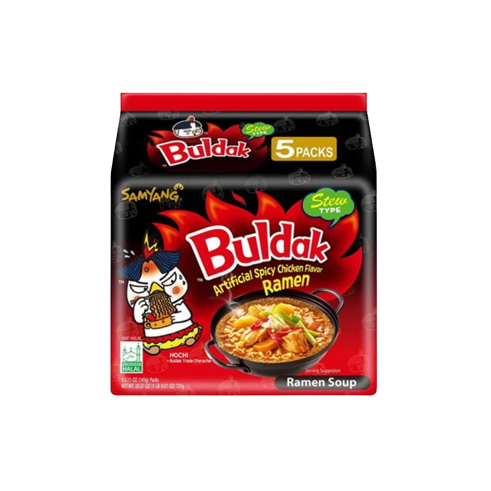 5 db Samyang Buldak csípős csirkepörkölt ízesítésű ramen 145g