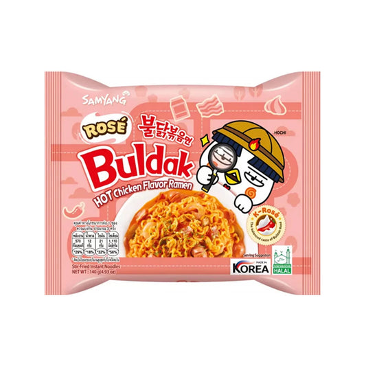 SAMYANG BULDAK CSIRKÉS TÉSZTA ROSÉ BACON ÉS SONKA ÍZESÍTÉSSEL, 140G