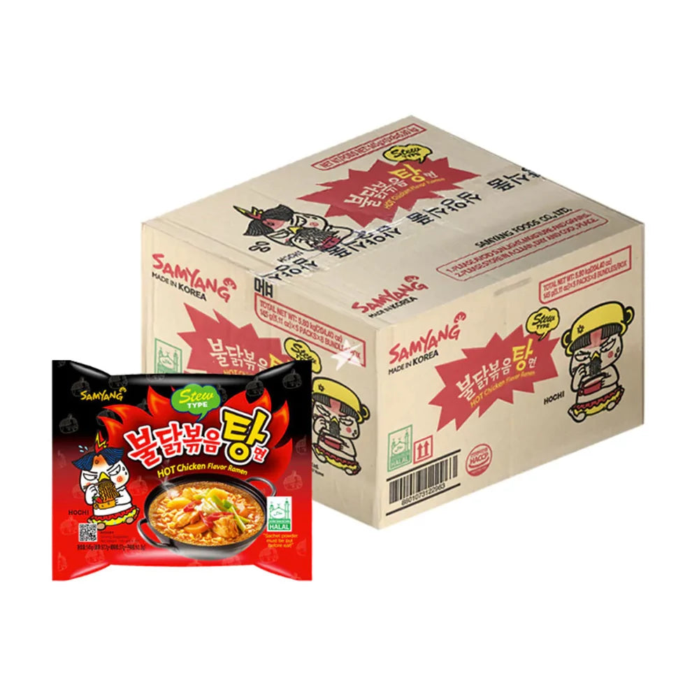 40 db Samyang Buldak csípős csirkepörkölt ízesítésű ramen 145g