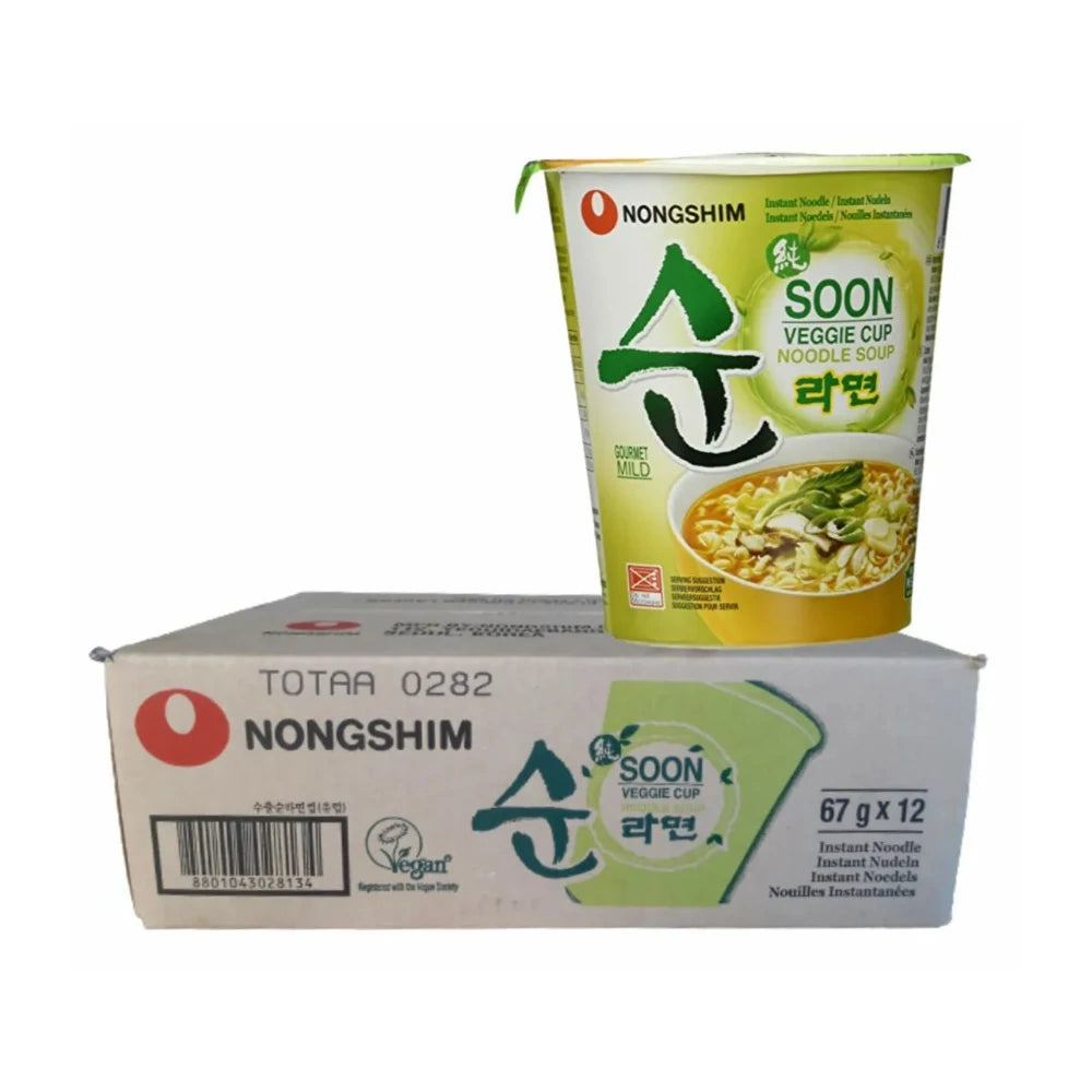 20 db Nongshim Veggie Cup vegán Instant tészta, 67g