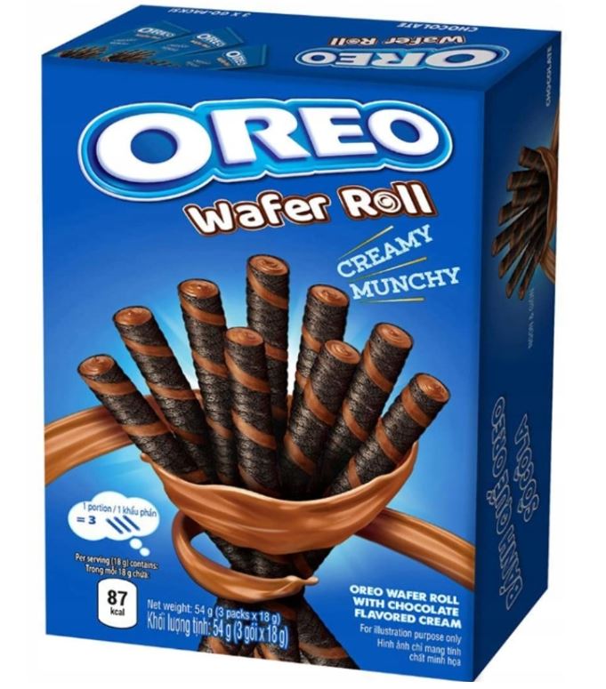 Oreo Wafer Roll Csokoládé ízű krémmel töltött ostyatekercs
