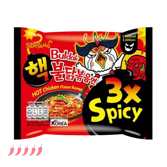 Samyang Buldak Ramen 3x Csípős Csirke Ízesítésű Tészta, 140g