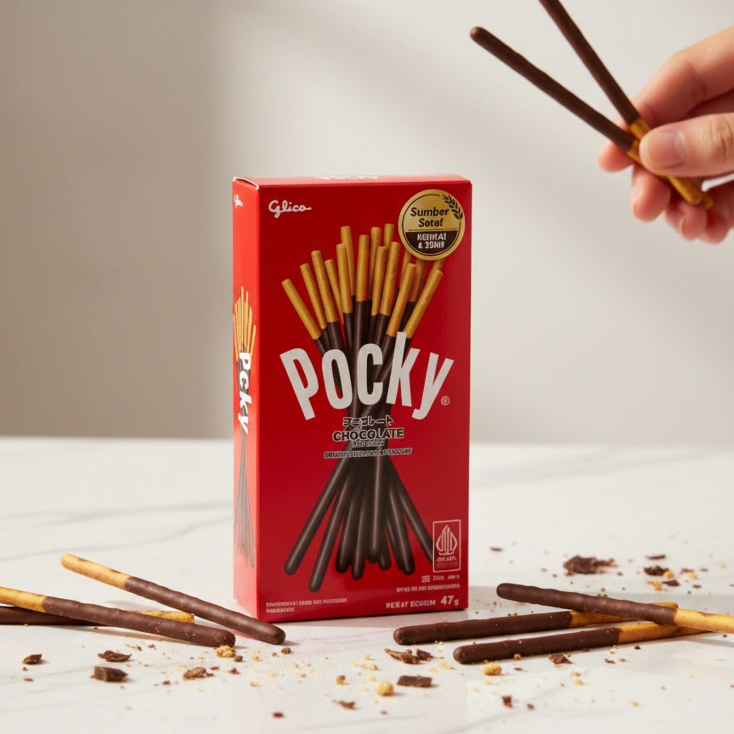 Glico Pocky Chocolate – Ropogós kekszpálcikák selymes csokoládébevonattal (47g)