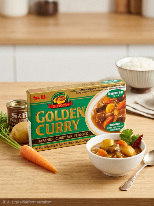 S&B Golden Curry – Japán Curry Fűszerkocka (Közepesen Csípős) – 220g