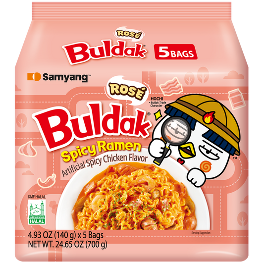 5 pcs SAMYANG BULDAK CHICKEN PASTA WITH ROSÉ BACON AND HAM FLAVOR 140G 
