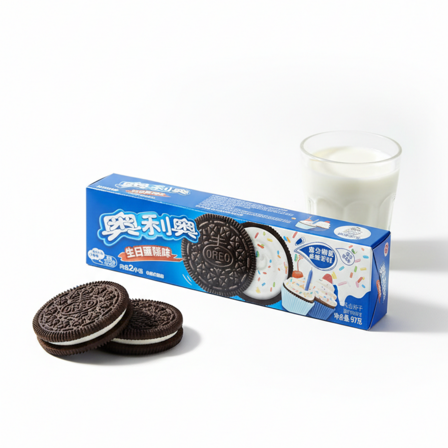 Oreo Birthday Cake – Születésnapi Torta Ízű Töltött Keksz (97g)