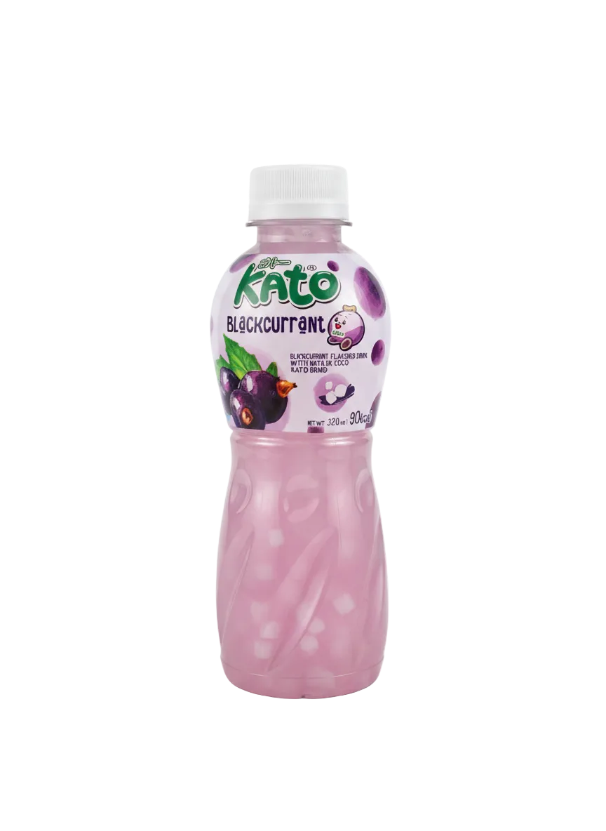 Kato Blackcurrant – Feketeribizli Ízű Üdítőital Nata de Coco Darabokkal (320ml)