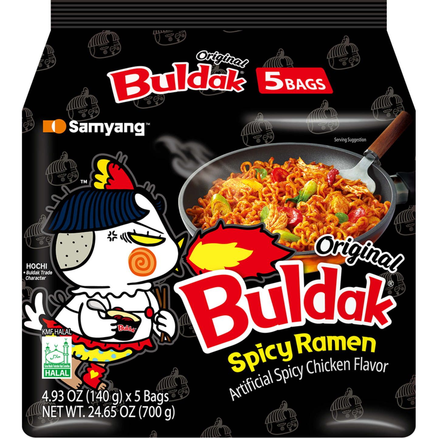 5 pcs Samyang Buldak Spicy Chicken Flavored Noodles 140g 