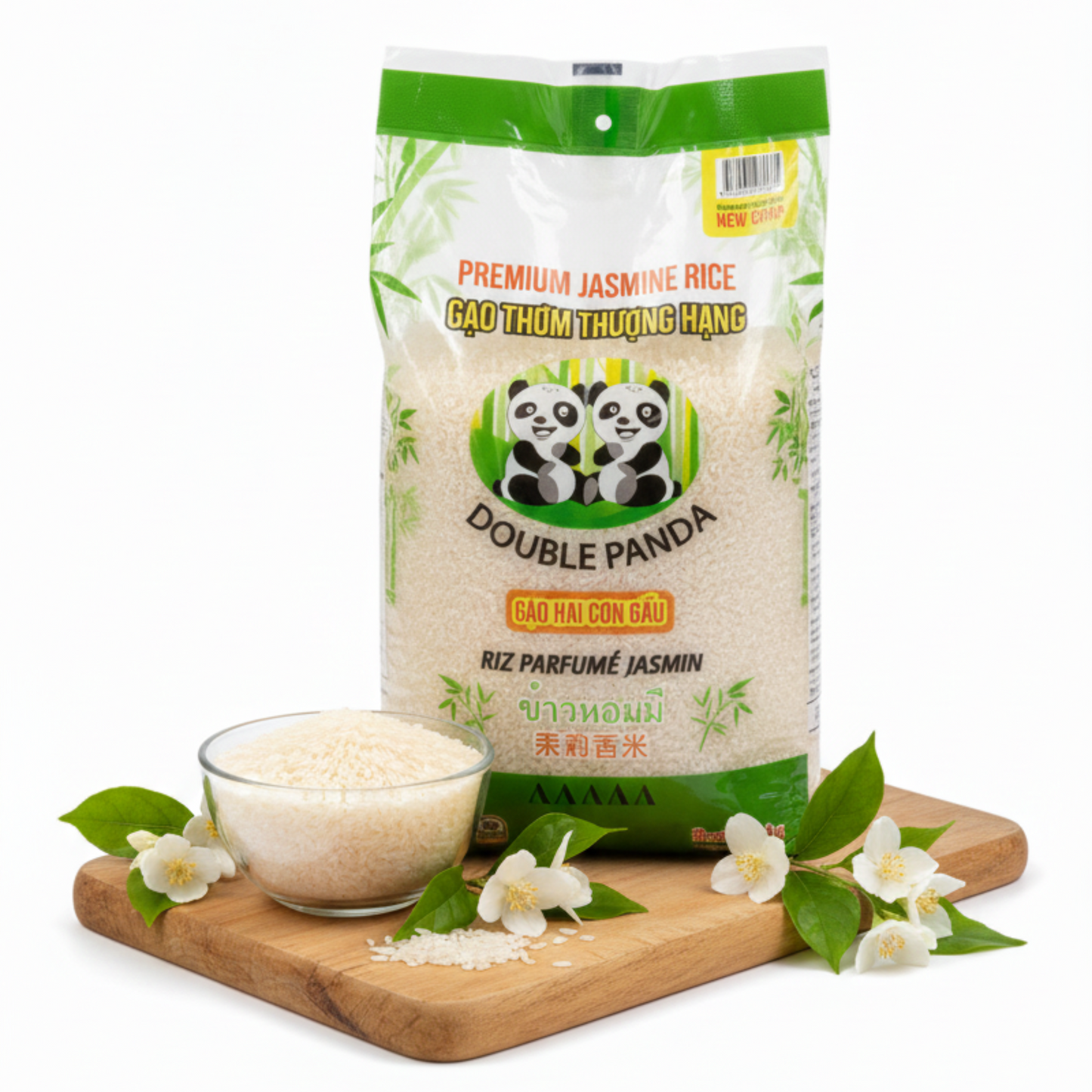 Double Panda Premium Jázmin Rizs (AAAAA Minőség) – Aromás 4.5 kg