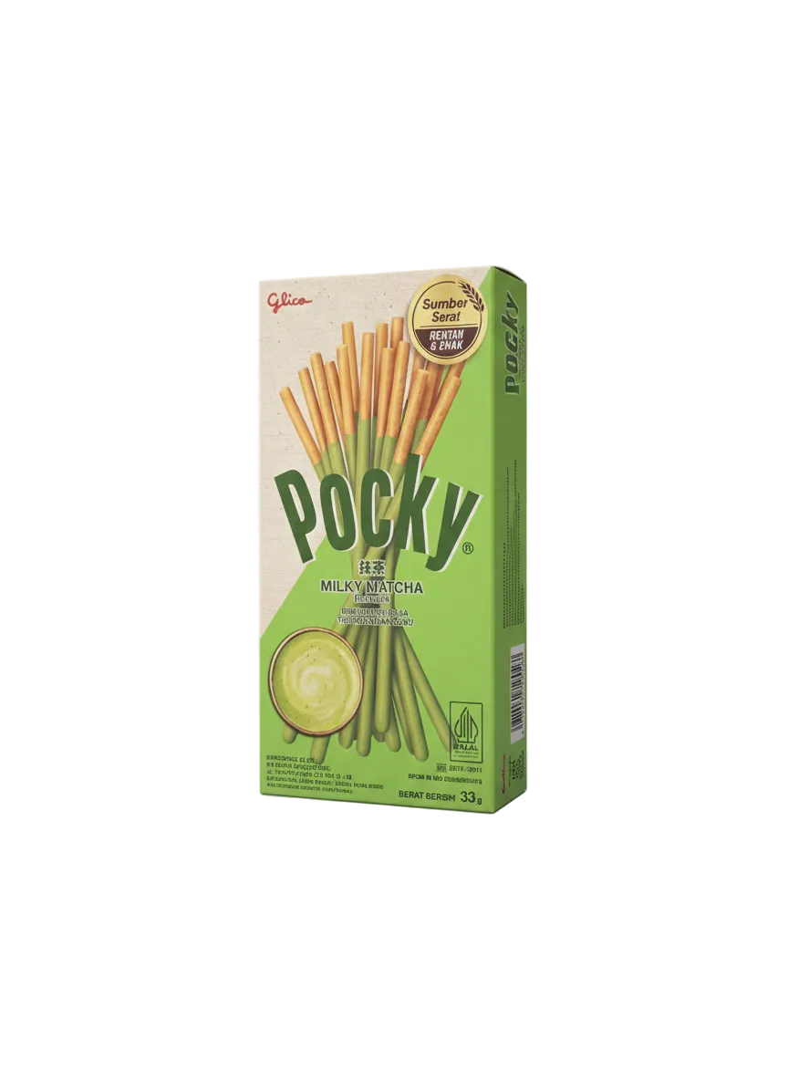 Pocky Milky Matcha – Krémes zöld tea élmény Japán stílusban (33g)