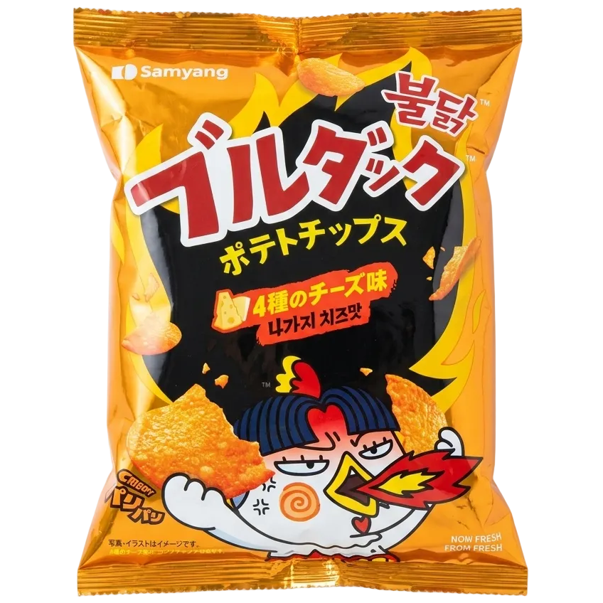Samyang Buldak 4 Sajtos Burgonyachips – Ropogós, Csípős és Extra Sajtos!