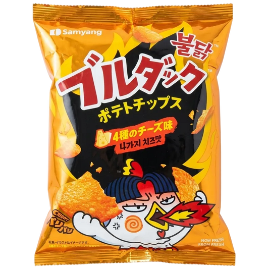 Samyang Buldak 4 Sajtos Burgonyachips – Ropogós, Csípős és Extra Sajtos!