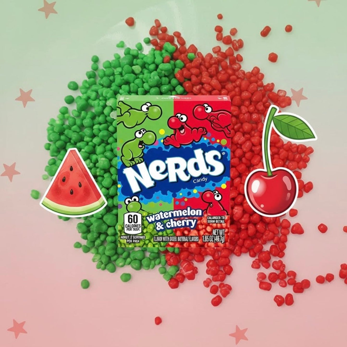 Nerds görögdinnye-cseresznye ízű cukorka