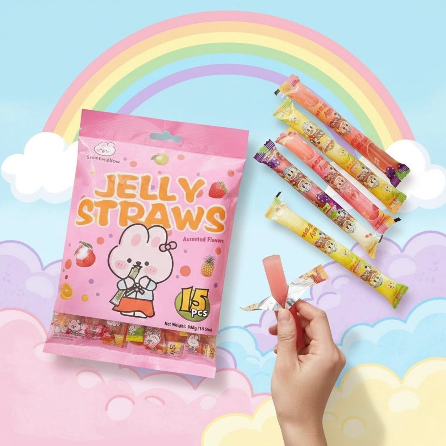 SweetMellow Jelly Straws 15 pieces, 300g Delivery time: 1-9 business days